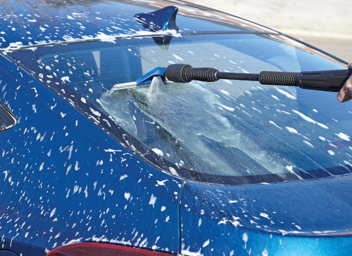 window squeegee in use